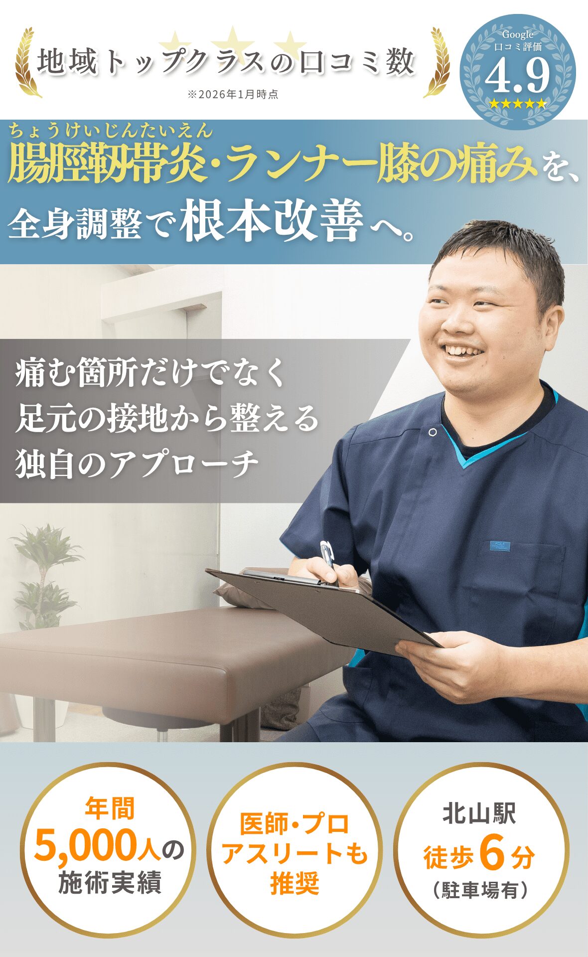腸脛靭帯炎（ランナー膝）の施術なら凪の音整体院
