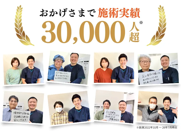 おかげさまで施術実績30,000人超