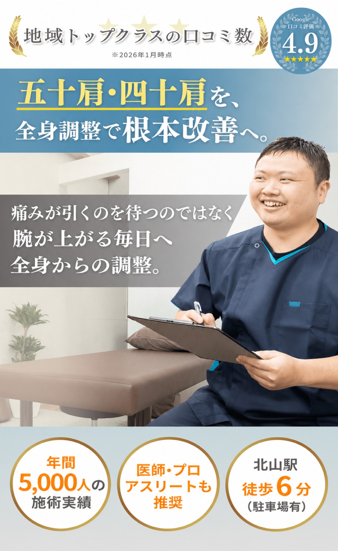五十肩・四十肩の施術なら凪の音整体院